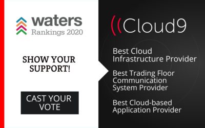 Cloud9 Technologies a Finalist in 3 Categories at this year’s Waters Rankings
